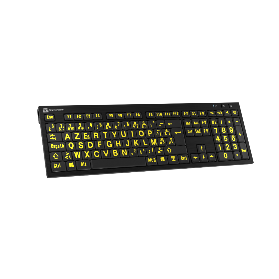 Groot Toetsenbord Logic (geel op zwart) - KOBA